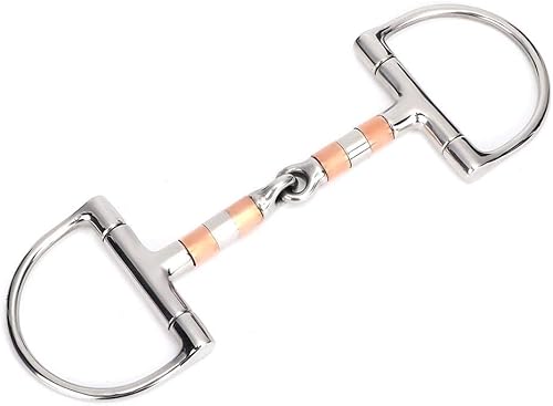 Miniatura 7 de TOPINCN Aparador de caballos de acero inoxidable para masticar caballos con eslabones franceses, broca de grosor suelto, rodillo de boca suelta con