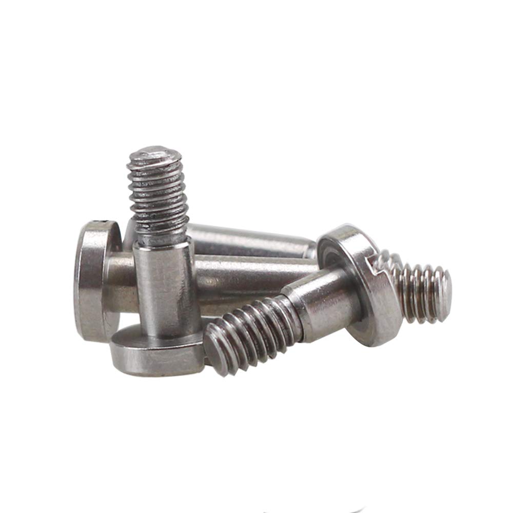 Tornillos M4 de tornillo de hombro con cabeza ranurada, tolerancia de conducción, acabado liso, tornillo de cabeza plana parcialmente roscado, aplicaciones industriales métricas (paquete de 10)