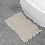 Jean Pierre - Stonewash Racetrack Bath Rug, Cotton, Premium Bathroom Decor, Machine Washable, Highly Absorbent, Measures 21' x 34', Washed Taupe