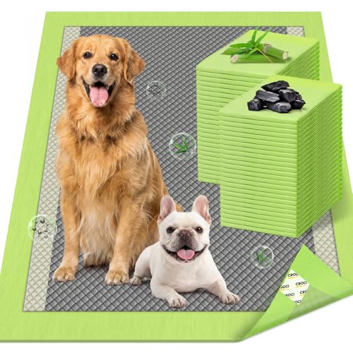 Image of CROCI Dog Pads Extra Large, 30 inchx36 inch XXL Puppy Pads, 2X Odor-Control with Charcoal & Bamboo Material, 4-Corner Adhesive Tabs, Super Absorbent & Leak-Proof (30 Counts)