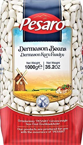 PESARO Cannellini (White Kidney Beans) | Dry White Beans | Turkish Dermason Beans | Raw, Natural, Meaty, Sweet & Tender | 35.2 Ounce
