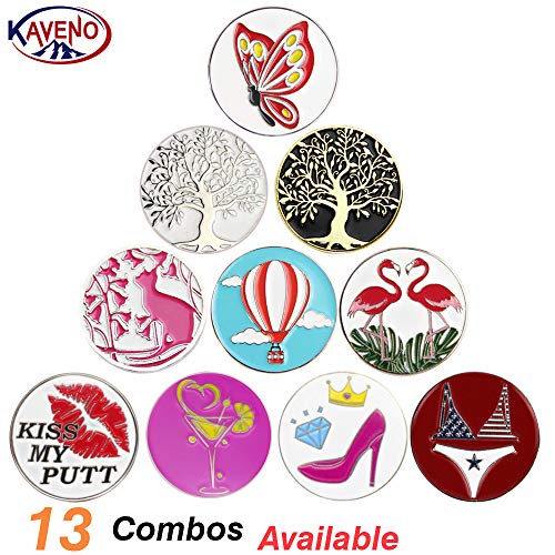 kaveno Golf Ball Marker Series, Assorted Design, Pack of 5/10/20 (Colorful Marker - 10PCS)