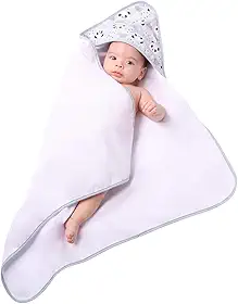 Toalha de Banho Com Capuz Estampado Para Bebê Recém Nascido Panda Cinza