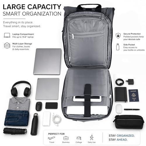 Image of Storite Premium Laptop Backpack for Men & Women | 15.6 inch Laptop Bag | Water Resistant Business Travel Backpack | Durable Smart Bag (Grey)