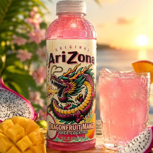 Image of AriZona Dragon Fruit Mango - Fruit Juice Cocktail - 16 Fl Oz (Pack of 12)