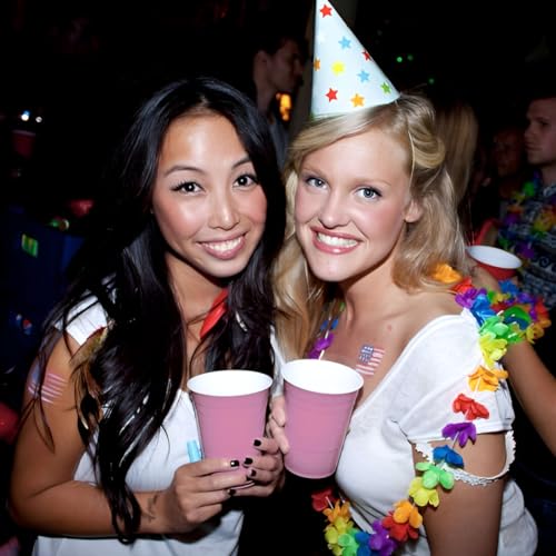 Image of Tickles Pack of 20, Beer Pong Glasses with Free Ping Pong Balls Set, Easy Grip Reusable Drinking Party Cups for Iced Tea, Punch, Cocktail, Couple, Ladies Games (Color: Pink Size: 475 ml)