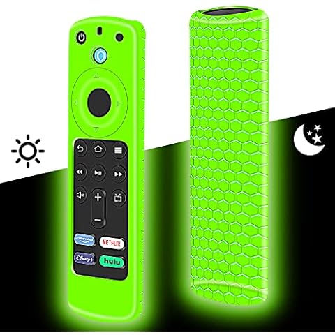 Silicone Protective Case for Fire TV Stick Remote(3rd Gen) 2021,for Firestick 4k Alexa Voice Remote Replacement Battery Back Covers Case Holder Sleeve Protector Skin Piece Accessories-Glowgreen Cover