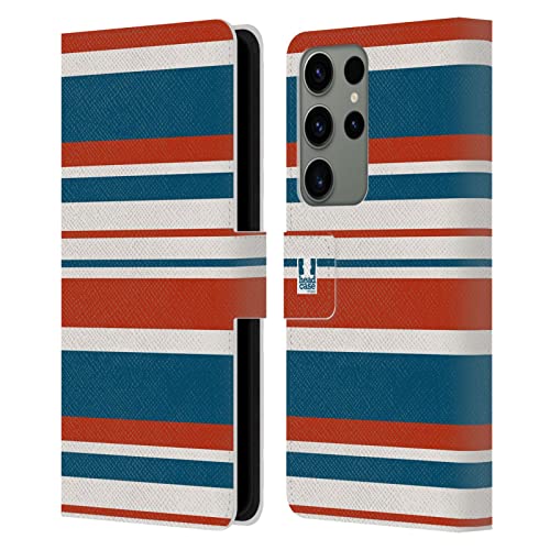 Étui portefeuille cuir Samsung Galaxy S23 Ultra 5G protection rayures bleu