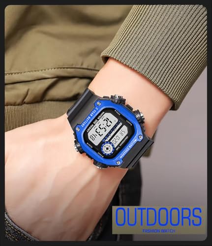 Image of Time Up Digital Dial Finer-Quality Material Square Shape Waterproof,Alarm,Night-Light Watch for Men & Women- WF124-X