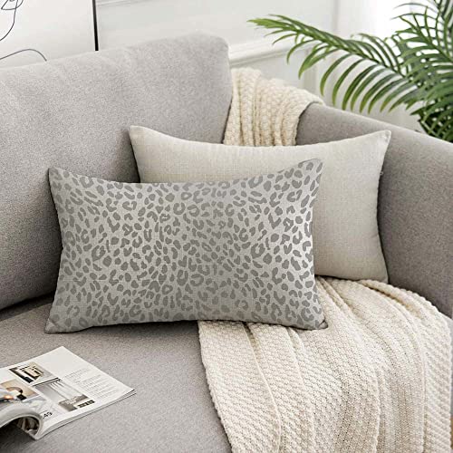 Tks Mitlan Leopard Print Grey Scale Pattern Pillow Covers 12X20 Inch Animal Animal Texture Decorative Throw Pillow Covers Cushion Case For Home Sofa Couch Decoration #TOP6