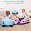 12V Kids Ride On Bumper Car Electric Vehicle for Toddlers Ride on Toy Bumping Car with Remote Control, Battery Display, 360Spin, LED Lights, MP3, USB, Blue