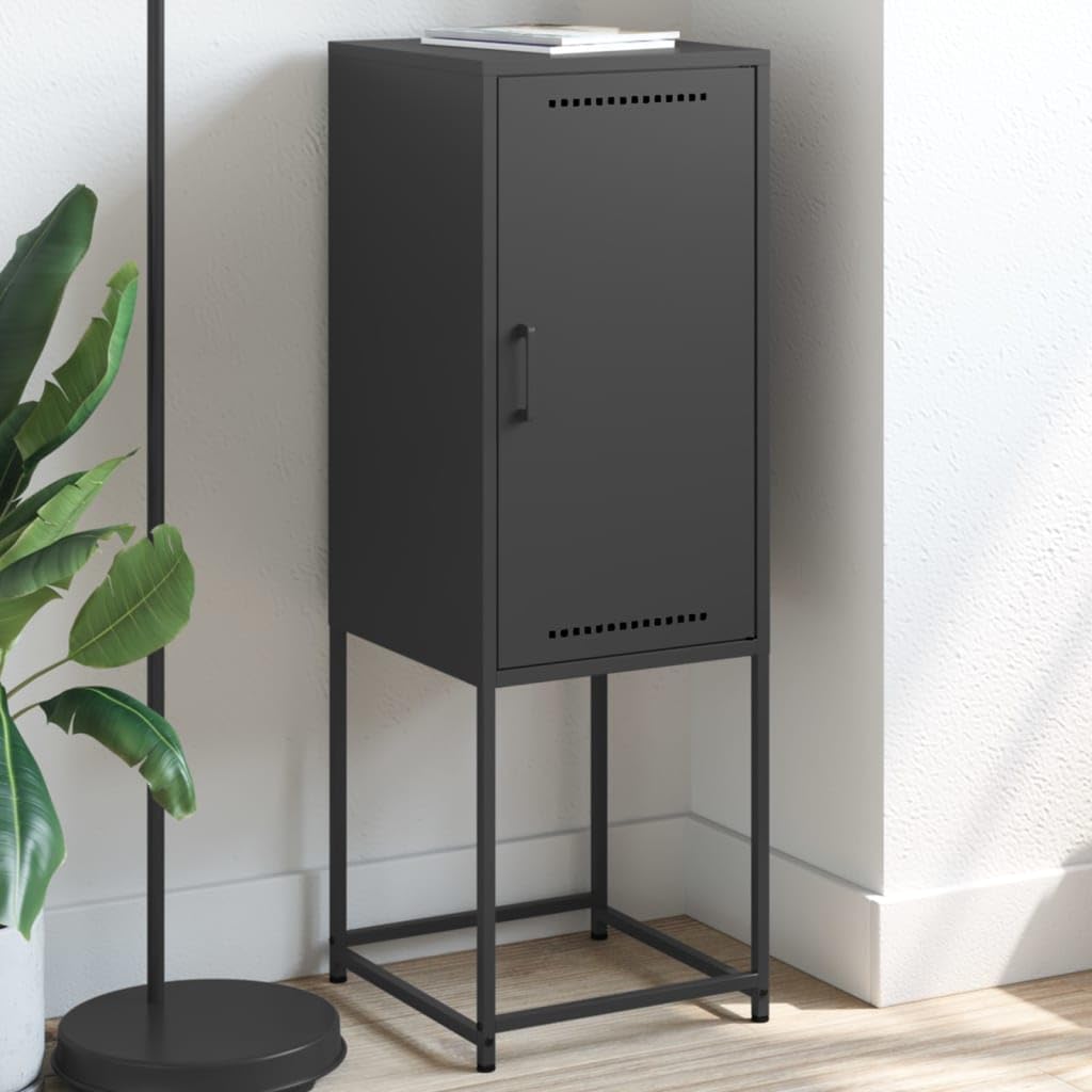 Buffet Haut Noir 36x39x107 cm Acier,Buffets & bahuts,12.95kg-846530
