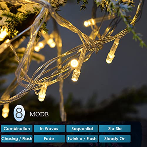 EINFEBEN LED Eisregen 600LEDs 15m LED Lichterkette Außen&innen LED Lichterkettenvorhang mit 8 Modi, IP44 Wasserdicht Deko für Weihnachten, Partydekoration, Innenbeleuchtung, Warmweiß - Image 4