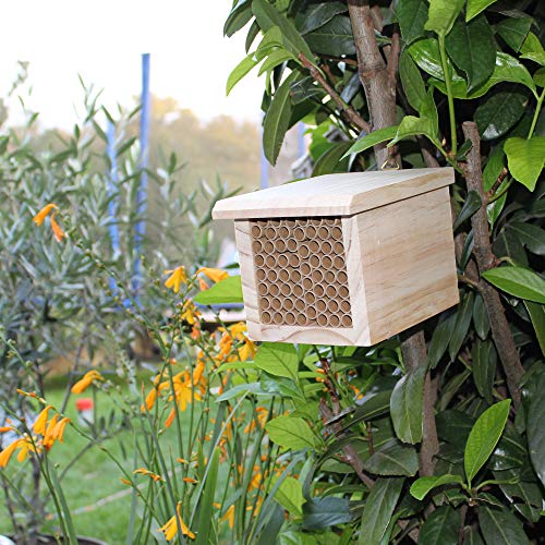 INGARDO Insektenhaus aus Holz - Insektenhotel zum Aufhängen mit hochwertigen Papierrohren -Nistkasten für Bienen… – Bild 7