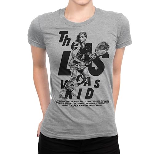 Andre Agassi - The Las Vegas Kid Tennis Women T-Shirt X-Large Grey
