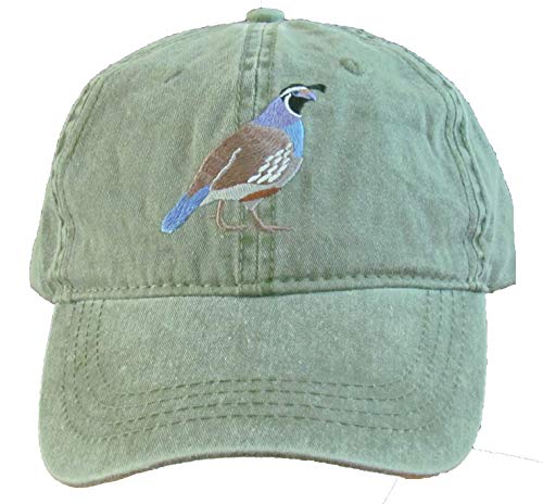 Tom's Bird Feeders California (Valley) Quail Embroidered Cotton Cap Green
