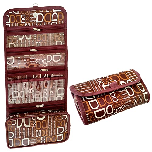 Heart Home D Printed Hanging Organizer For Toiletry, Cosmetic, Travel Accessories, Small Jewellery, Shaving Kit- Pack of 2 (Maroon)-50KHH01186