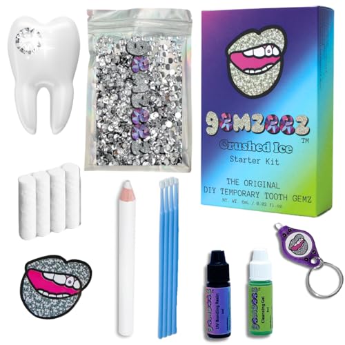Gemzeez Original DIY Tooth Gemz Starter Kit – Temporary Cosmetic Crystal Gems for a Sparkling Smile – Easy At-Home Application