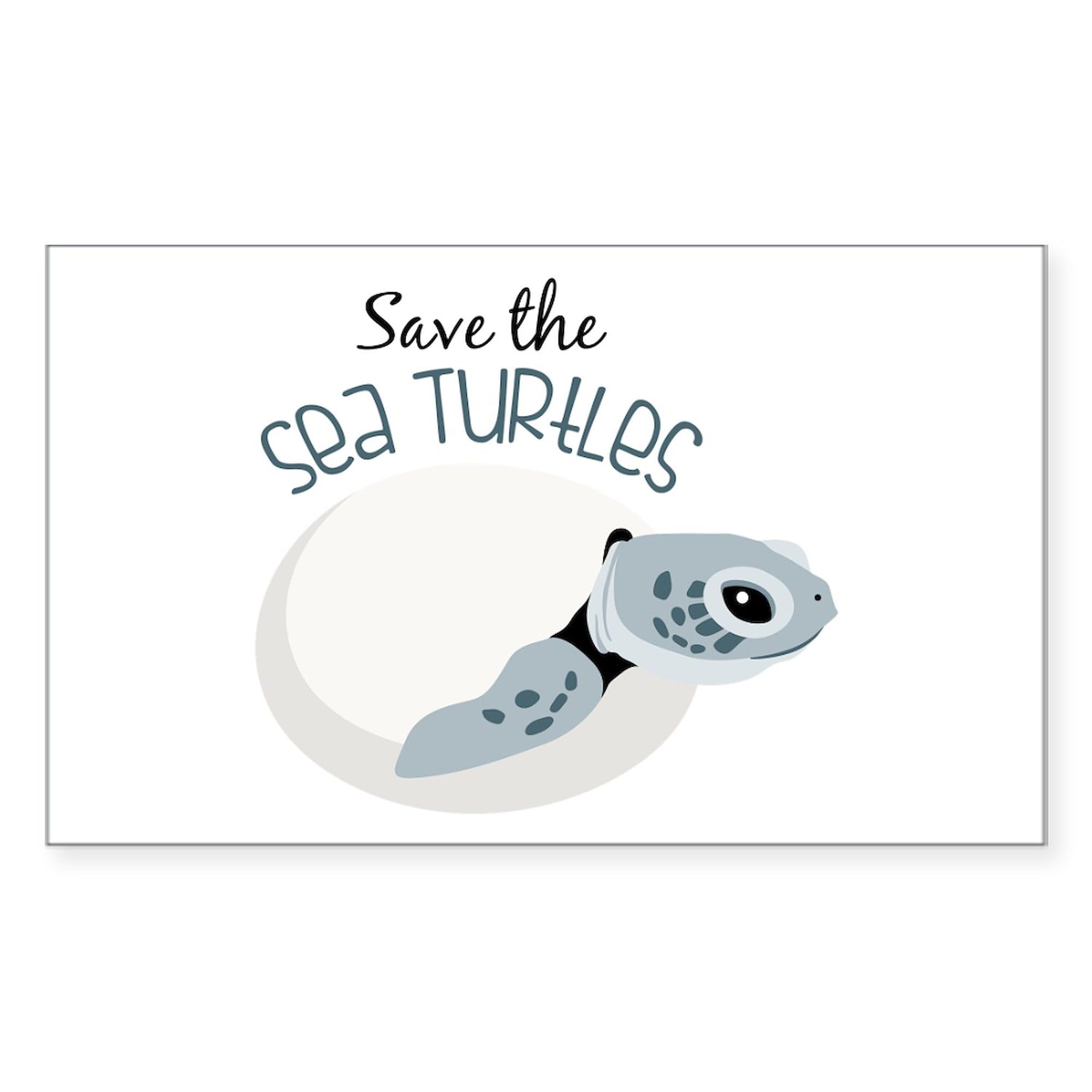 CafePress Save The Sea Turtles Sticker Rectangle Bumper Sticker Car Decal
