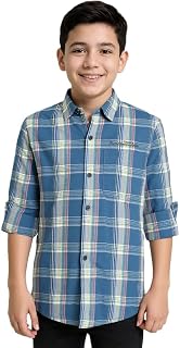 CAVIO Boys Cotton Regular Fit Spread Collar Full Sleeves Checks Shirt Price In India