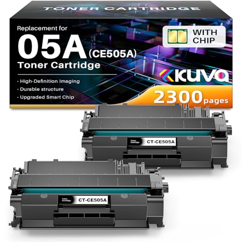 Kuva 05A CE505A   Tóner Compatible con 05A 05X CE505A CE505X LaserJet P2035 P2055DN P2035N P2055 P2055D P2055X P2030 P2050 (Pack de 2 Negros)