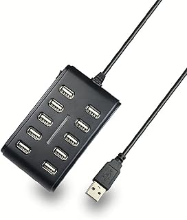 A FEI Usb2.0 Hub Data Transfer Splitter 10 Ports 480Mbps for Laptop Docking Station Adapter for PC/Laptop usb2.0 hub Powered