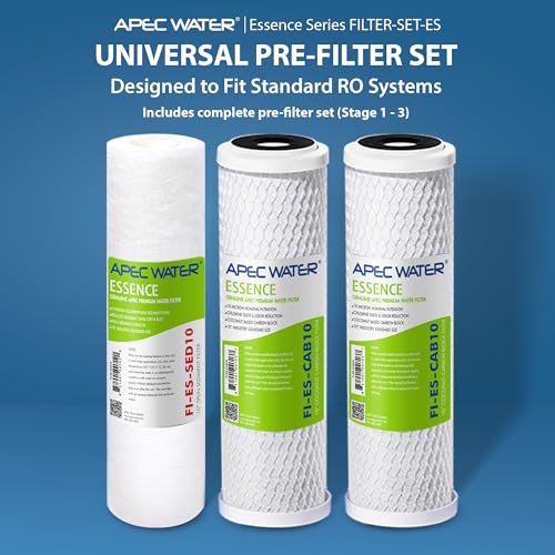 Image of APEC Water System FILTER-SET-ES Essence Standard Capacity Pre-Filter Set | Stages 1-3, for APEC Essence Series, 6 Month Set, Removes Dust, Particles, and Rust, Reduces Chlorine, Taste, and Odor