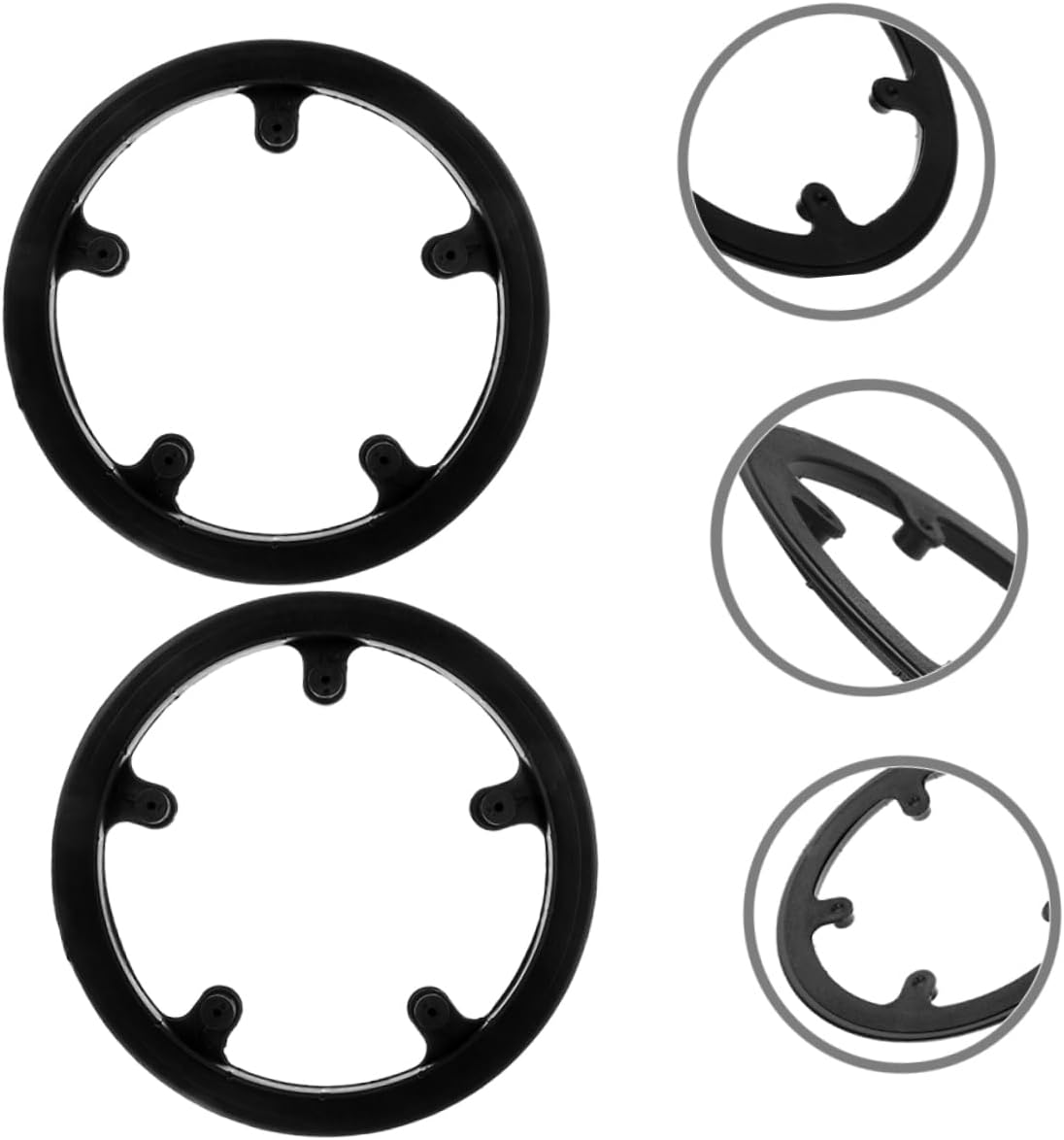 2pcs Tooth Plate Cover Road Bike Chain Guard Bike Flywheel Guard Bicycle Front Sprocket Guard Rubber Bicycle Sprocket Cover Mountain Bike Chain Guard Bike Supplies Plastic Black