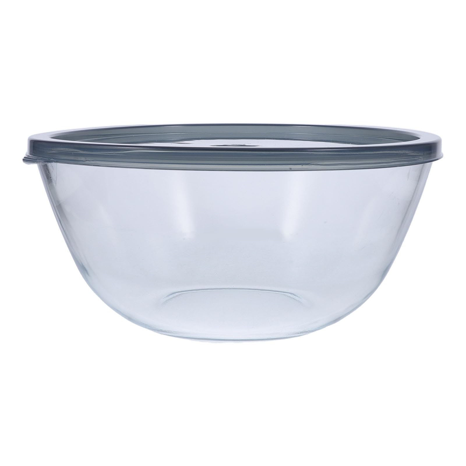 Operitacx Bol de vidrio para mezclar masa madre con tapa - Bol grande para ensalada de 4,5 L / 4,76 cuartos para mezclar y servir - Diseño transparente de amplia abertura para usar en la encimera de