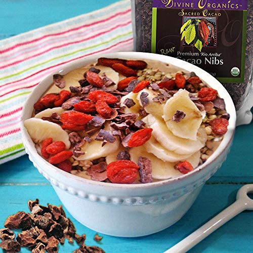 Divine Organics Raw Cacao / Cocoa Nibs - Certified Organic - Premium Rio Arriba - Smoothies, Baking, Snacks, Salads, Trail Mixes - Chocolate Chips Substitute - Rich In Magnesium (16Oz) #TOP7