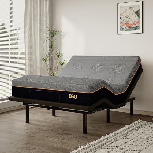 Image of MLILY EGOHOME Adjustable Bed Frame Twin XL and 12 inch Memory Foam Mattress,Wireless Remote Adjustable Bed Base with 12 inch Adjustable Legs and Head and Foot Incline, Zero Gravity, Easy Assembly