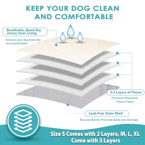 Image of 5 Pack Dog Diapers Male Reusable Belly Bands Washable for Medium Male Dogs, High Absorbency for Puppy & Doggy, Size M