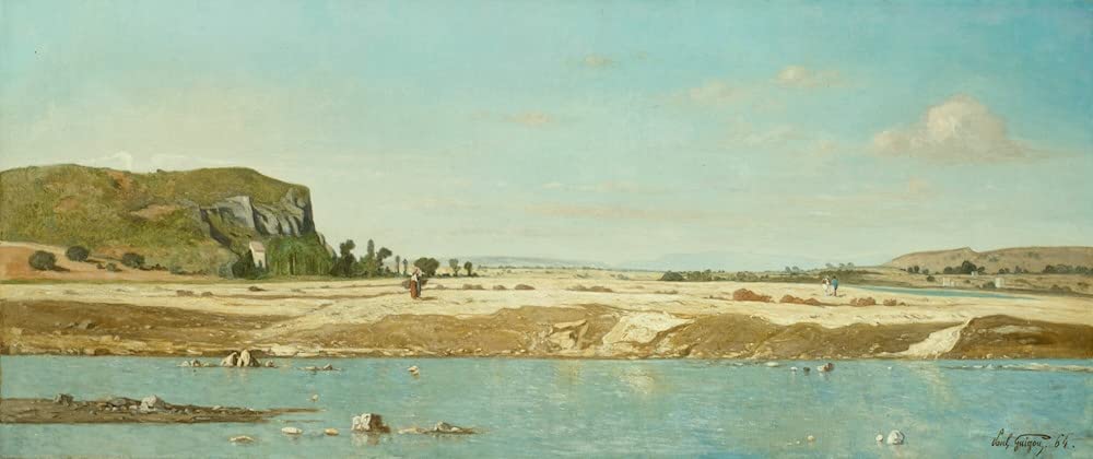 SERENDIPITP Vintage Picture Print on Canvas Wall Art Poster the River Durance At Saint Paul by Paul-camille Guigou Artwork Print Poster for Wall Decor 60x90cm