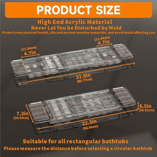 Bandeja para carrito de baño de plástico ajustable e impermeable con compartimentos 6