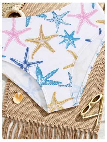 Girl's 2 Piece Graphic Starfish Bathing Suit Halter Triangle Swimsuit Cute Beachwear Bikini Sets4