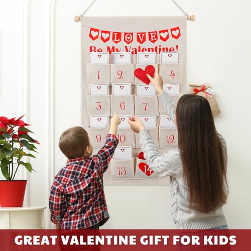 Dunzoom Calendário de contagem regressiva de dia dos namorados lona faixa de parede dia dos namorado