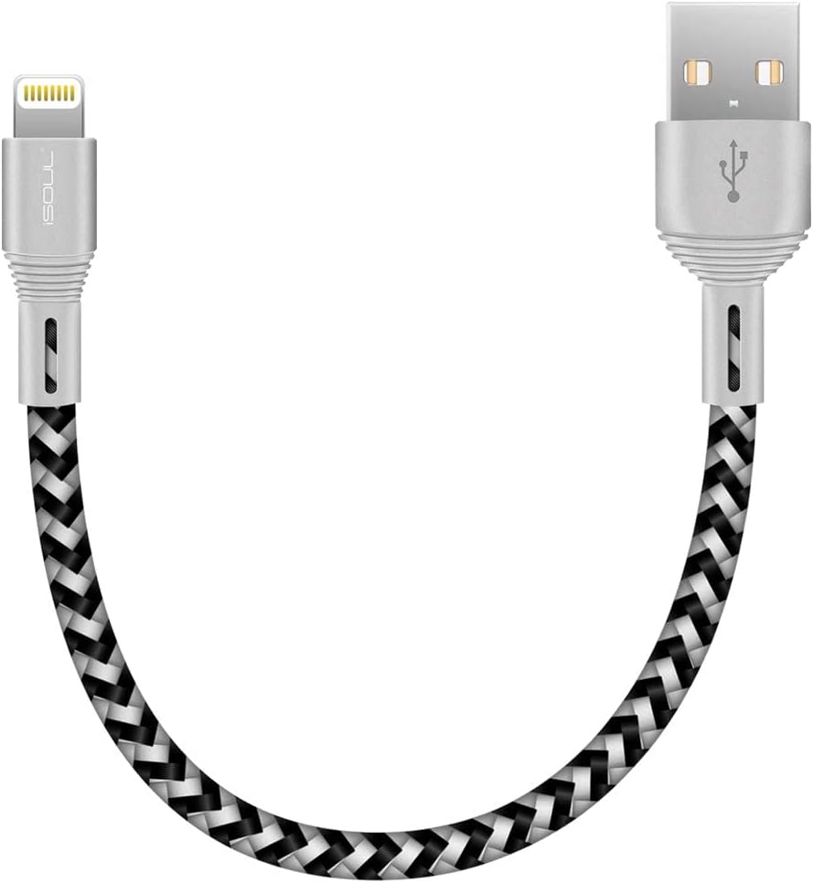 – Lightning iPhone Charger Cable, Braided USB Cord for iPhone 13/12/11/Pro/XS/Max/XR/X/10/8/7/6s Plus, iPad Air/Pro/Mini, iPod [Ultra Fast Sync & Charging] (15CM 0.5ft)