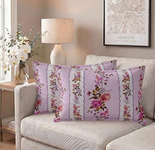 Image of VAS COLLECTIONS Cotton Pillow Cover Set of 2 (17x27 Inches) | Ultra Soft Breathable Pillow Cases for Bed | Skin Friendly, Fade Resistant & Comfortable Pillow Covers for Bedroom Decor (Pink)