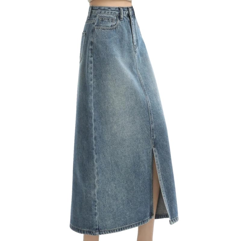 Jupe en jean taille haute OLEETS avec poches mode