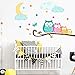 Adesivo per Bambini |Stickers Famiglia di Gufi - Decorazione murale Camera Bambini - 50 x 65 cm