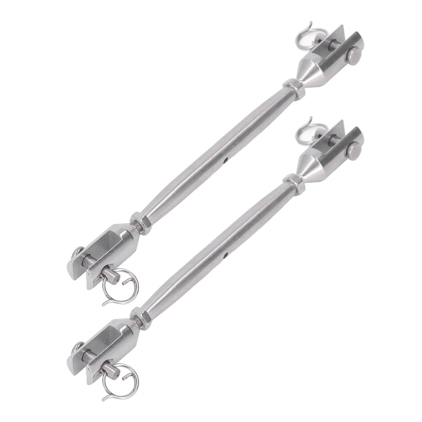 2Pcs Stainless Steel Jaw Turnbuckle Fastener Connector Hook Connector Fastener for Marine (M4)