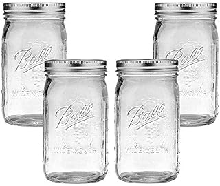 Ball Mason Jar-32 oz. Clear Glass Wide Mouth - Set of 4