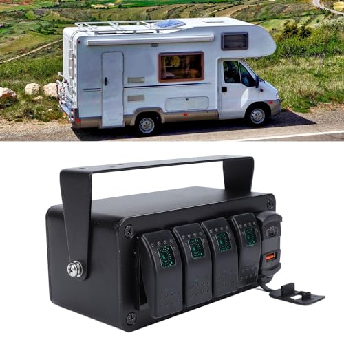 Boîte de commutation 12V 24V multifonction à bascule avec chargeur USB C de camion