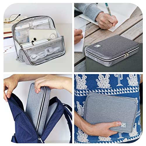 Omnge Big Capacity Pencil Case Canvas Large Storage Pouch Pen Holder Simple Stationery Bag Office Organizer School Supplies Portable Gift For Teen Girls Boy Men Women (Grey) #TOP5