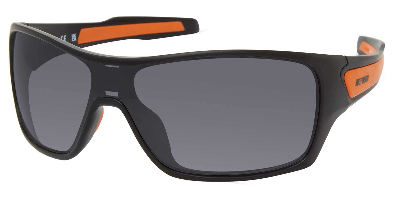 Harley-Davidson Mens Full Coverage Sunglasses, Matte Black Frames & Smoke Lenses
