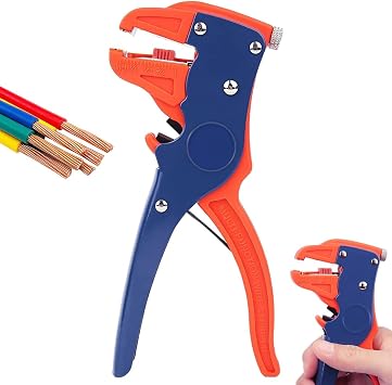 Automatic Wire Stripper and Cutter, 2024 New 2 in 1 Multifunctional Wire Stripper Tool, Self Adjustable Electrical Cable Wire Stripping Tool for Electronic, Automotive Repair Blue