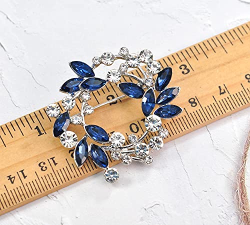 Image of Gyn&Joy Clear Crystal Rhinestone Floral Wreath Pin Brooch BZ005