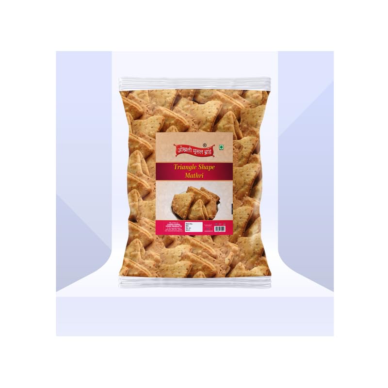 Image of OKHLI MUSAL BRAND Chaat Papdi Bhel Puri | Chat Puri||Chat Papdi||Dahi Bhalla|Dahi Chaat Triangle Trikoni Mathri|Evening Tea Time Snacks Namkeen Crispy Ready to Eat Lachaa Papdi Mathi-850g*4Pack