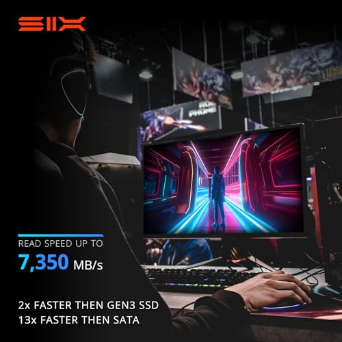 Image of SIX NVME M.2 SSD PCIe 4.0-2TB m.2 2280 ssd, Read UP to 7350MB /s 2TB for Gaming PS5 Memory Storage Expansion with Heatsink, Internal Solid State Hard Drive PCIe gen 4x4 Nvme for Laptop Desktop pc