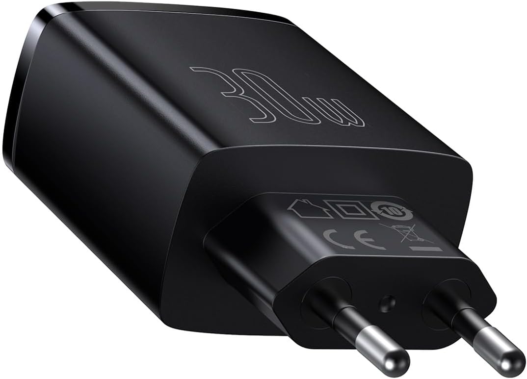 Carregador de Parede Baseus Compact Quick Charger 2U+C 30W Preto